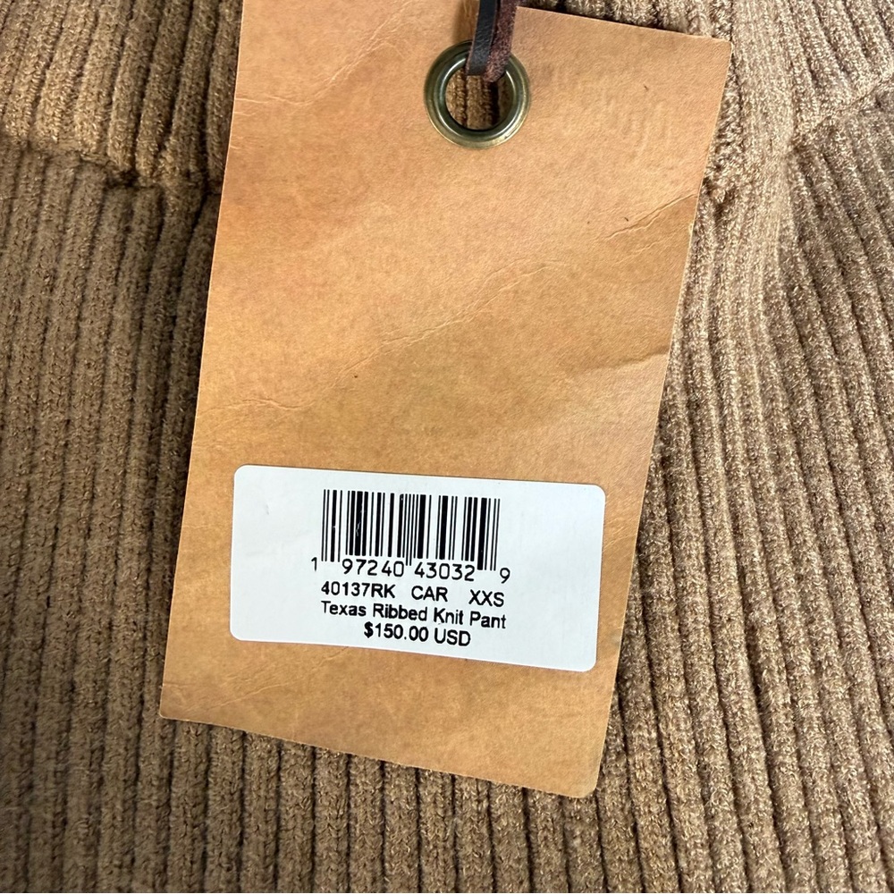 Frankie's Bikinis Ribbed Flare Pants in Camel Tan - Picture 3 of 4
